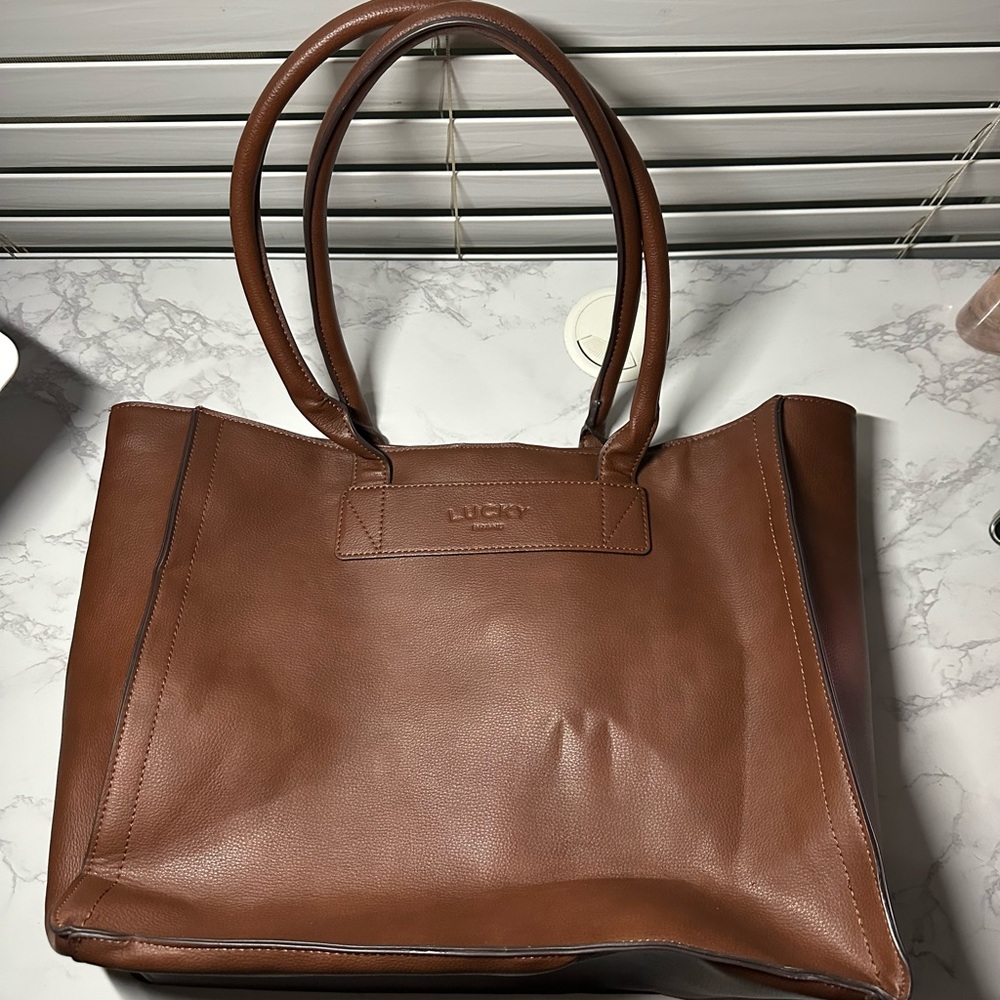 Lucky Brand Brown Leather Large Tote Bag